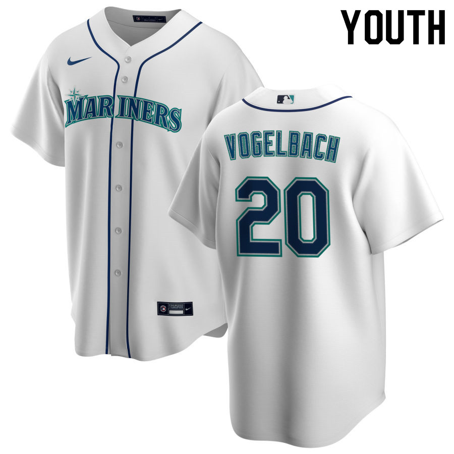 Nike Youth #20 Daniel Vogelbach Seattle Mariners Baseball Jerseys Sale-White